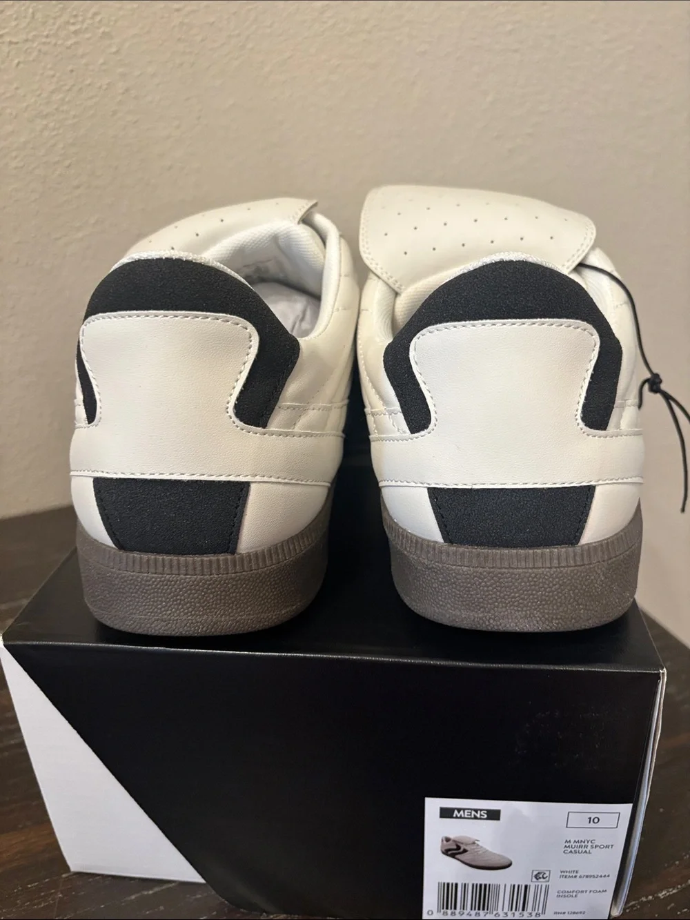Madden NYC Men’s White Sneakers with Black Side Stripe size 10